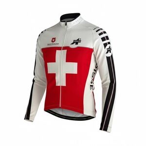 ASSOS Men's Swiss Cycling Performance Jacket - Red Black and White